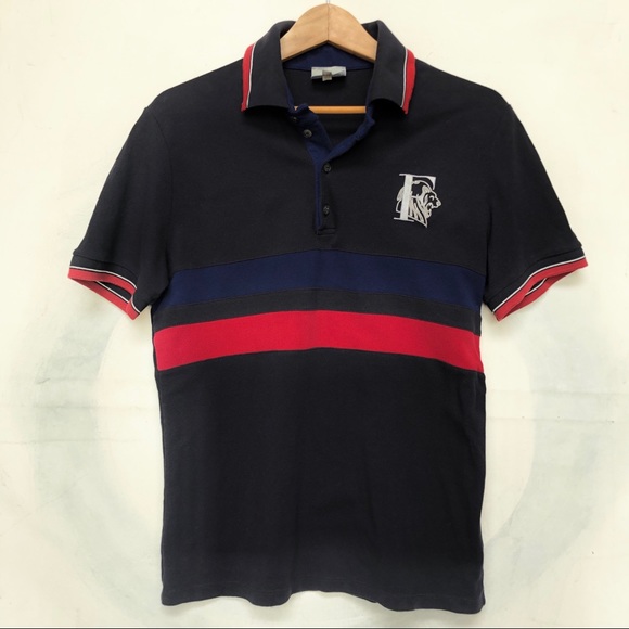 Ferré Milano Italian Designer Black Blue &Red Polo - Picture 1 of 7